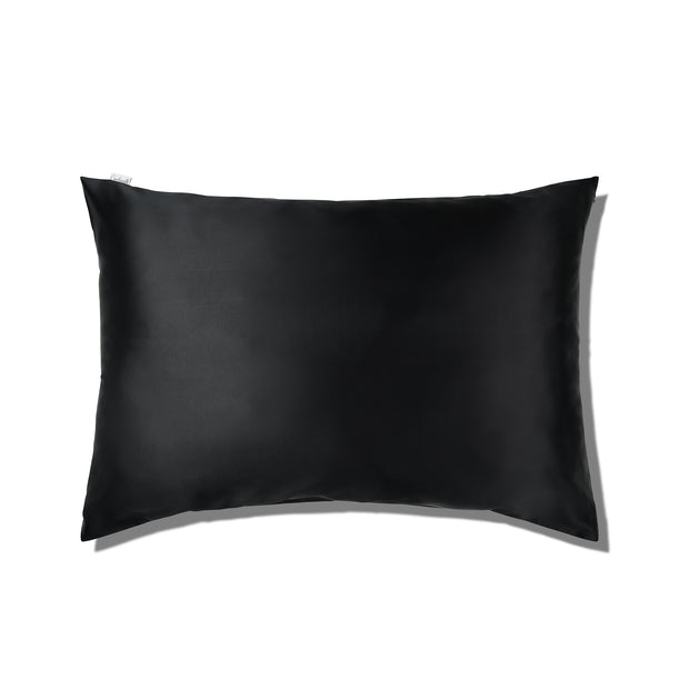 100% Silk Zippered Pillowcase Inky Black