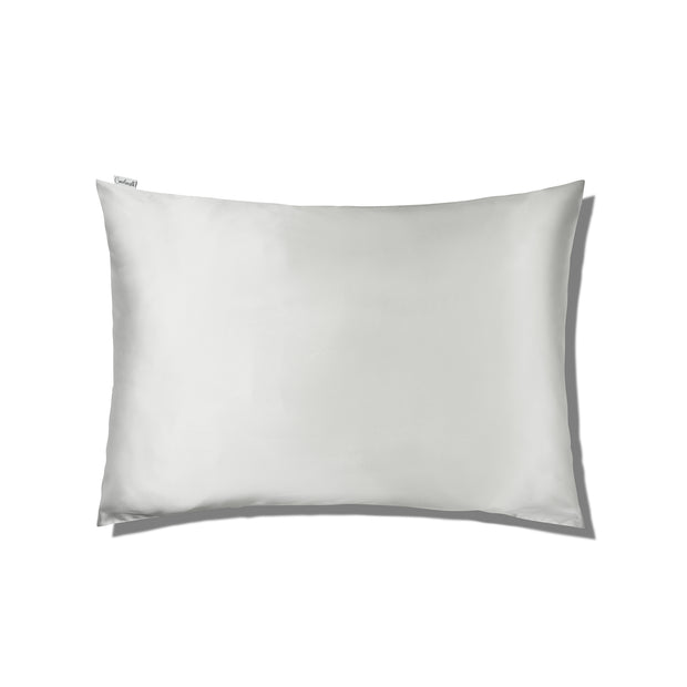 100% Silk Zippered Pillowcase Metallic Silver