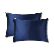 100% Silk Zippered Pillowcase Pair Berry Blue