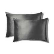 100% Silk Zippered Pillowcase Pair Pebble Gray